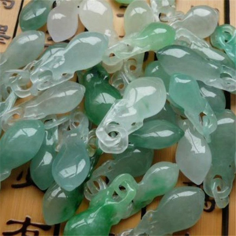 (2개) ICE JADEITE DIY 제이드 비즈 액세서리 JADEITE BASHAN 오일 블루 및 꽃병 펜던트