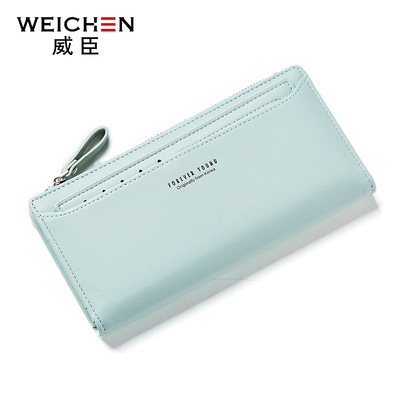 Weichen ladies wallet nữ phần dài Hàn Quốc đa chức năng ví điện thoại di động ví thời trang dây kéo đơn giản thẻ sinh viên gói