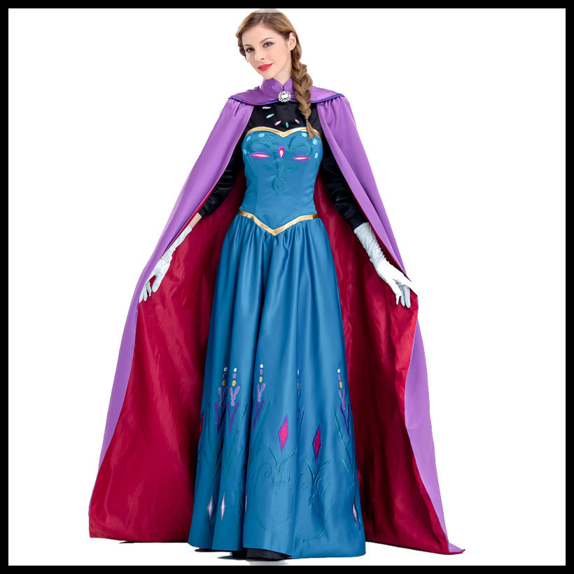 Frozen奇缘艾莎elsa冰雪女王成人礼万圣节服装安娜公主裙演出服-阿里巴巴