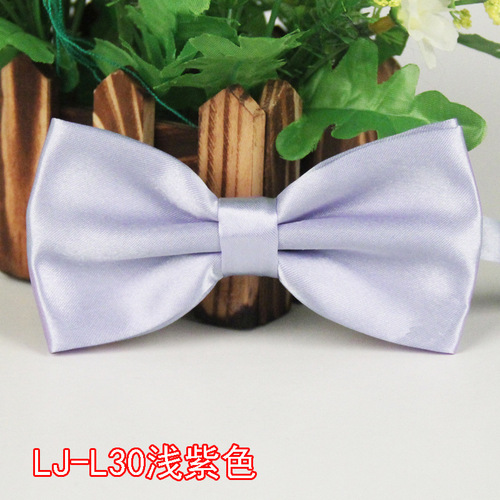 Double layer bright solid color men's student wedding KTV bow polyester silk multi-color fashion popular adult bow tie
