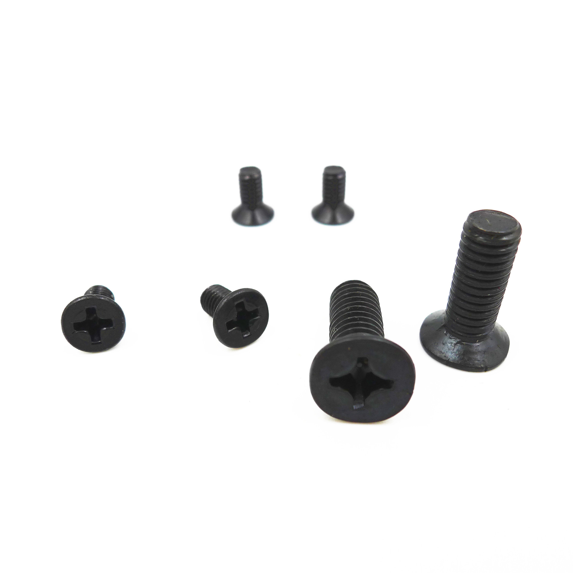 黑色沉头螺丝平头黑锌十字槽机牙螺钉厂家M3M10批发黑螺丝批发