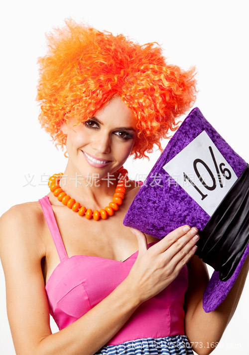 Perruca de espectáculo Fan rizado extraña esponjosa explosión cabeza payaso peluca