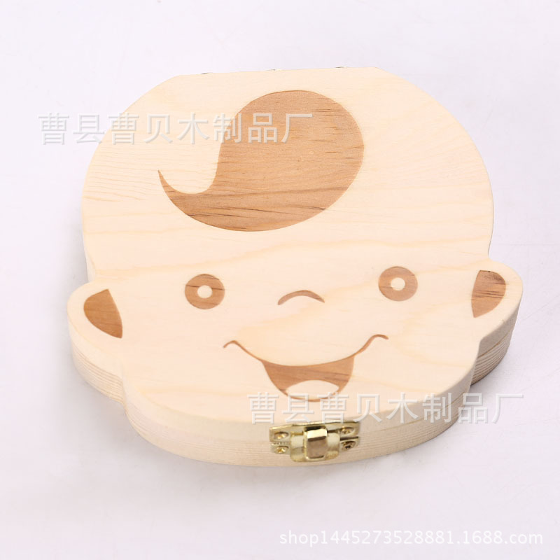 廠家直銷男女寶寶乳牙盒兒童實木牙齒盒木制乳牙保存盒現貨包郵