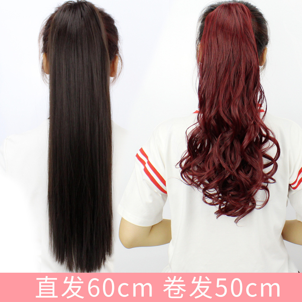 Cola de caballo garra clip peluca realista invisible Pelo Largo rizado agarre onda grande Pelo Largo rizado falso cola de caballo