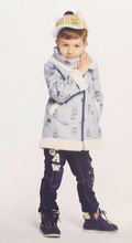 特價！韓版童裝外貿尾單男童帶圍巾羊羔絨大衣PCJW54T12M