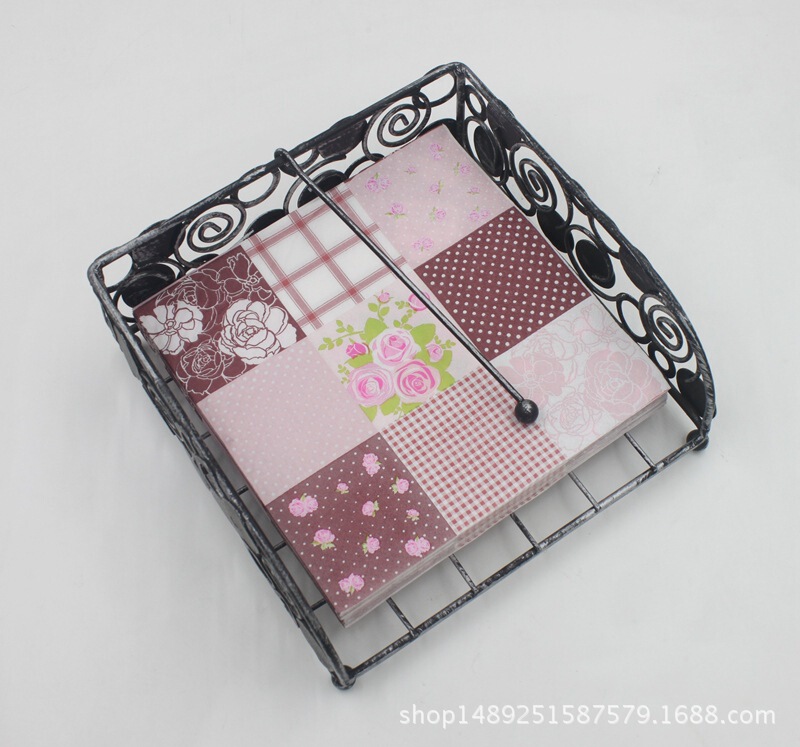 [In stock] Printing color napkin Brown disposable napkin facial tissue Western restaurant layout paper