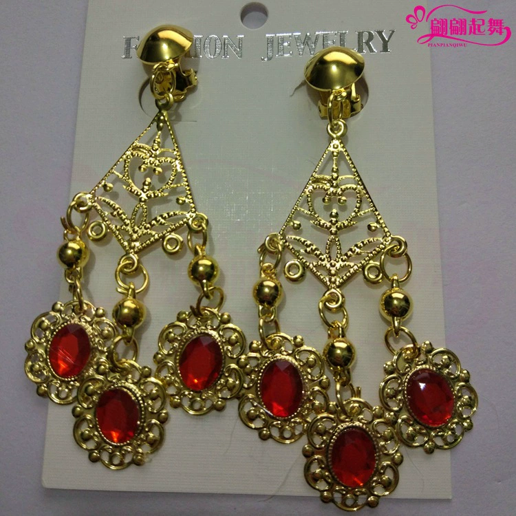 Accessory for adults, children's earrings, ruby ear clips, India