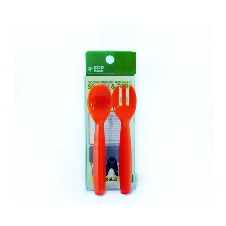 【会员专享品】儿童餐具勺子叉甘蔗纤维餐具 婴幼儿韩国 可微波炉