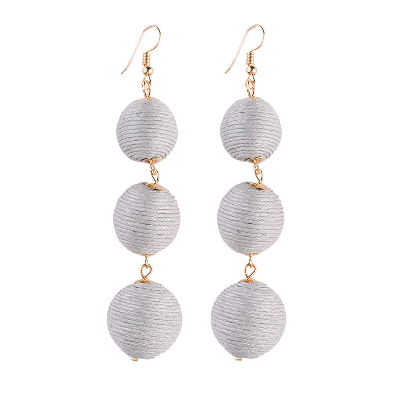 Occident and the United States alloy hand made earring (Silver)NHJQ9192-Silver