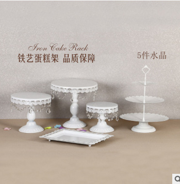 Postres de la boda de oro Mesa Europea pastel de accesorios de boda de encaje bandeja de la torta hierro postre rack 12 unidades