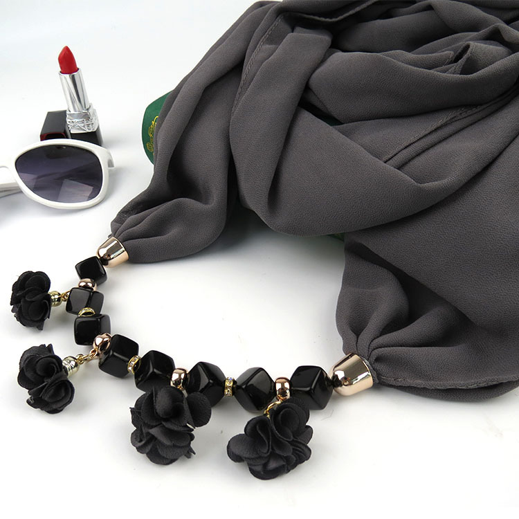 Street Occasion Chiffon Material Flower Pattern Women's Sweet Flower Chiffon Kerchief