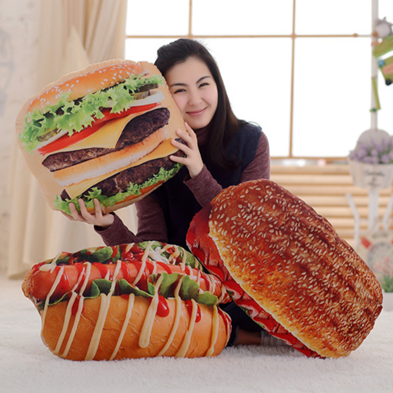 3D仿真零食物抱枕靠垫创意恶搞笑毛绒玩具午睡枕头送同学生日礼物