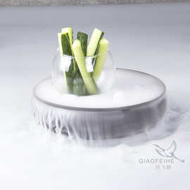 新款创意玻璃透明意境菜小碗干冰冒烟紫砂盘套装酒店会所用品餐具