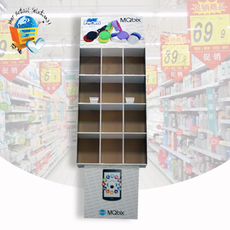 【耳机格子展示架】电子产品立式纸货架 超市落地陈列架 厂家批发