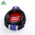 【厂家直销】通用自行车密码锁 山地车条形钢丝锁 单车圈锁