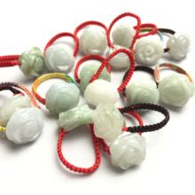 翡翠a货玉石散件编织玫瑰花戒指 小配饰玉器首饰工艺品四会批发