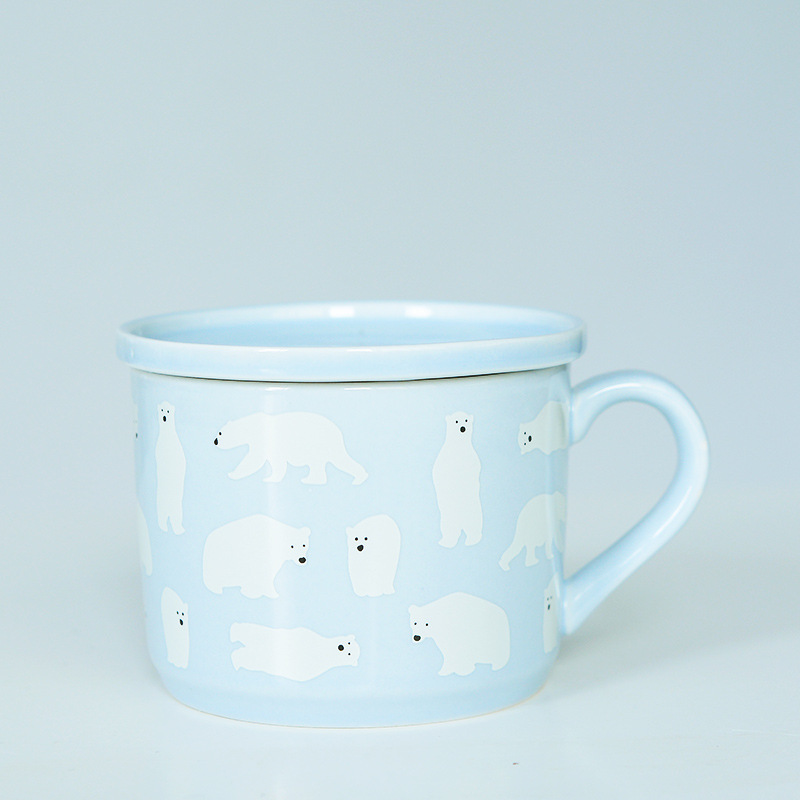 Taza de leche de dibujos animados para niños taza de cerámica creativa taza de café taza de animales taza de desayuno impresa logotipo