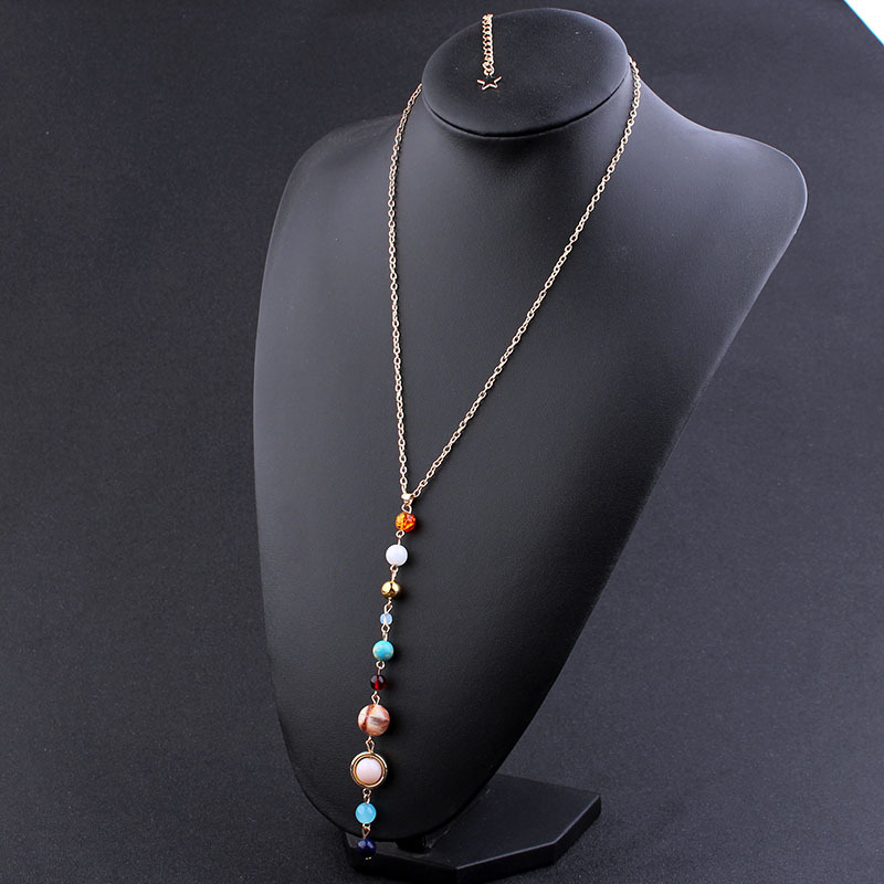 Natural Stone Eight Planets Necklace