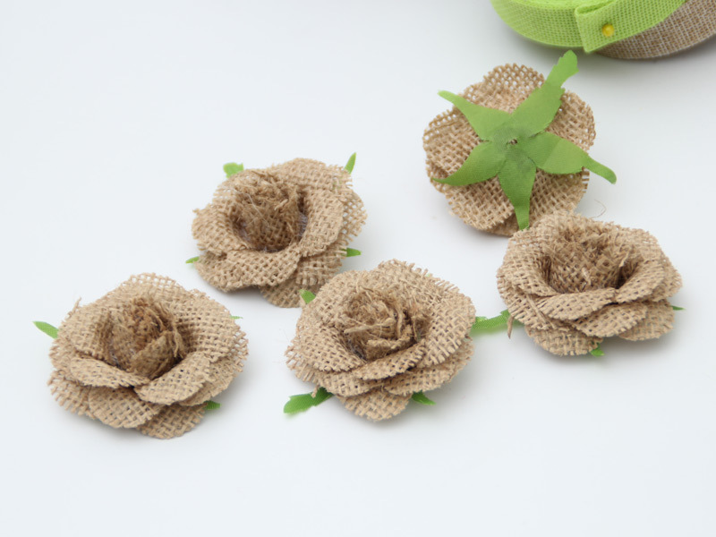 Lino Rosa flor europea y americana celebración fiesta decoración flor DIY zapato hecho a mano flor sombrero flor fábrica ventas directas