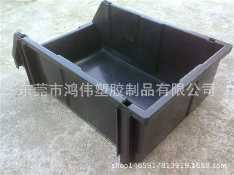 供应深圳 惠州博罗电子厂车间专用组合零件盒 黑色防静电斜口盒