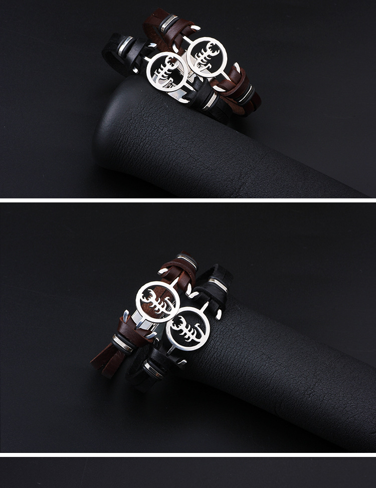 Fashion Creative Scorpion Stainless Steel Bracelet Scorpio Constellation Bracelet display picture 1