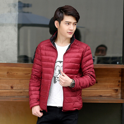 2020轻薄款男士羽绒服长袖立领两面穿羽绒服男外套短款大码批发