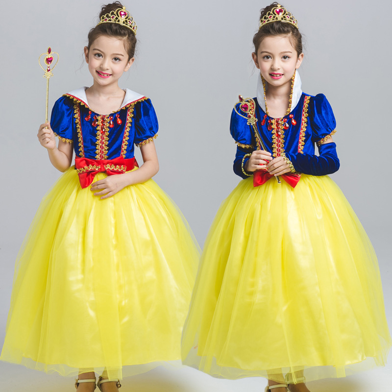 2020 new pattern children Snow White Dress skirt Halloween Costume girl Short sleeved Dress On behalf of