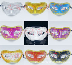 化妝舞會面具半臉彩繪眼罩廠家直銷威尼斯男女士金粉平頭圍邊