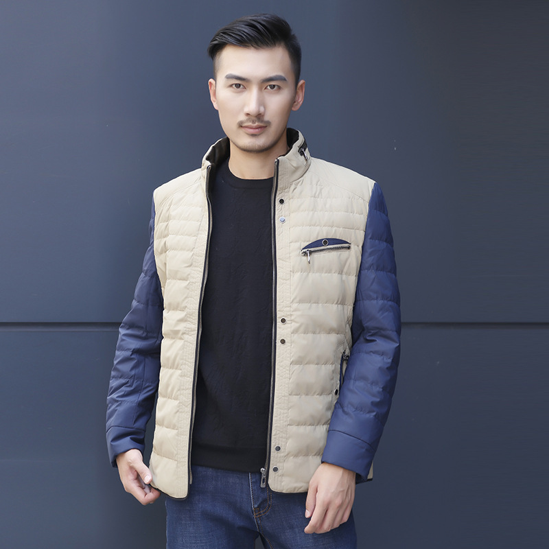 Winter Men's Down Jacket Men's Korean-style Fashionable Slim-fit White Duck Down Jacket for Youth