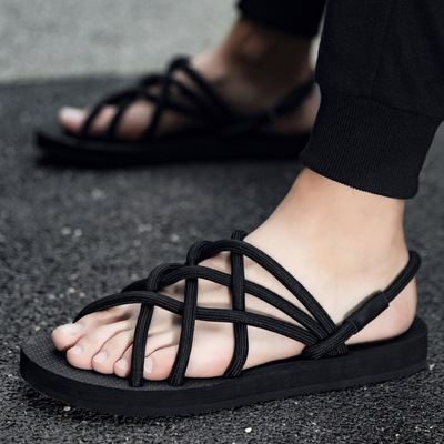 夏季男凉拖拖鞋懒人拖防滑沙滩鞋男女拖鞋情侣洞洞鞋罗马休闲凉鞋|ms