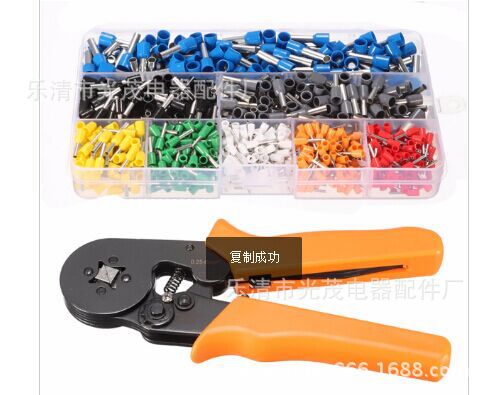 厂家直销600PCS盒装管型冷压接线端子 +_HCS6-4端子压线钳