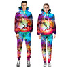 The EBAY pin explosion men fashion sky 3D universe star star Hooded Sweater XL leisure couples dress