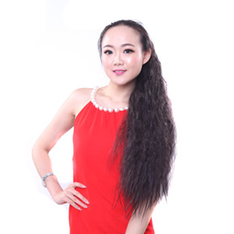 Sintētiskie mati, pagarināti, pūkaini, kukurūzas ilgviļņi, satveršanas klipsis, gara, cirtaina parūka_voghion.com