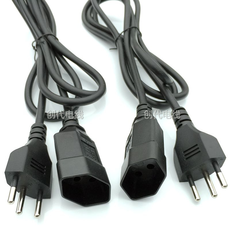 SEV三芯公母电源延长线 瑞士插头电源线 0.75 1.0mm平方