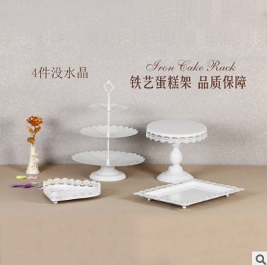 Postres de la boda de oro Mesa Europea pastel de accesorios de boda de encaje bandeja de la torta hierro postre rack 12 unidades