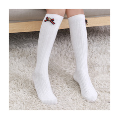2019秋冬新款兒童襪 棉紐扣飾品女童中筒襪 堆堆襪子批發