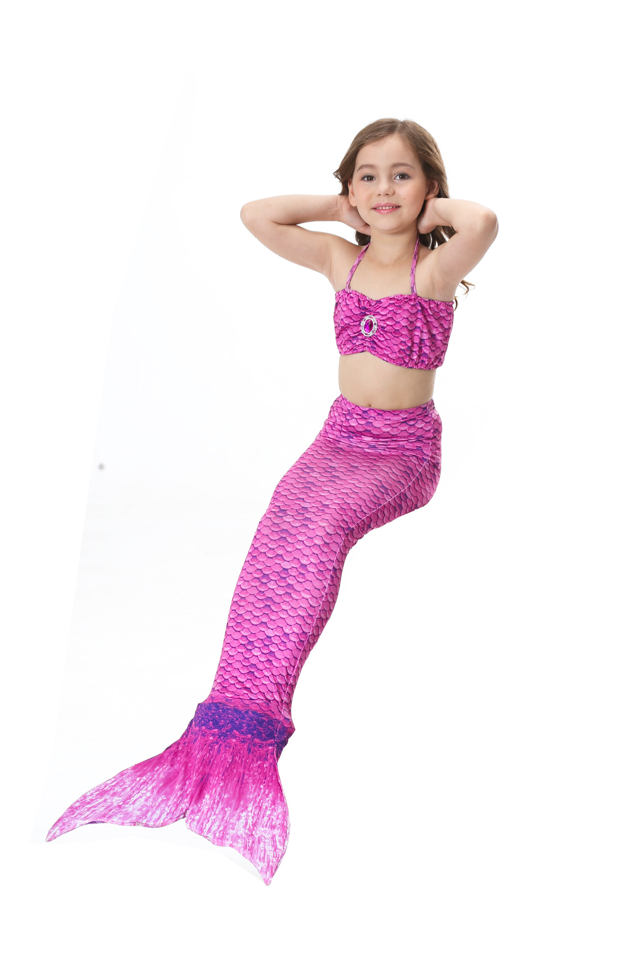Girl's Fashion Mermaid Nylon Polyester Bikinis 2 Piece Set display picture 60