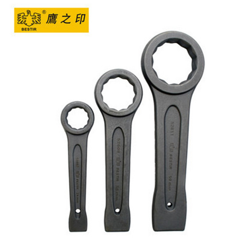 鹰之印工具 单头敲击梅花扳手重型敲击扳手 24-85mm 锤击机修配件