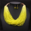 Fashionable multilayer resin, necklace and earrings, set, accessory handmade, gradient, European style