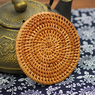 Rattan Coaster Pot mat Vietnam Rattan Tea mat Cup holder Insulation mat Saucer