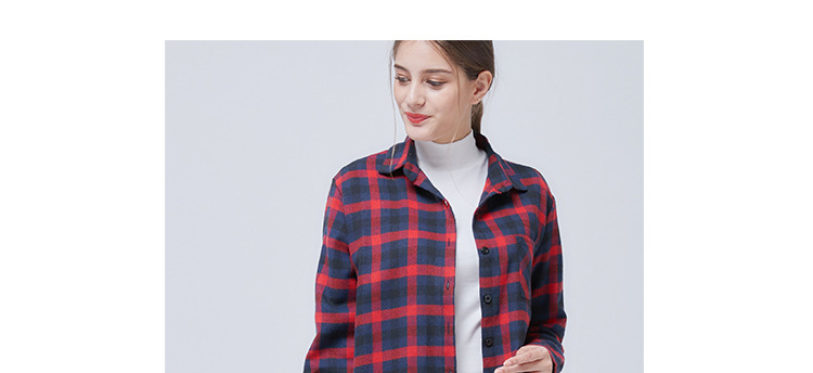 autumn new women s long casualplaid shirt  NSJR19491