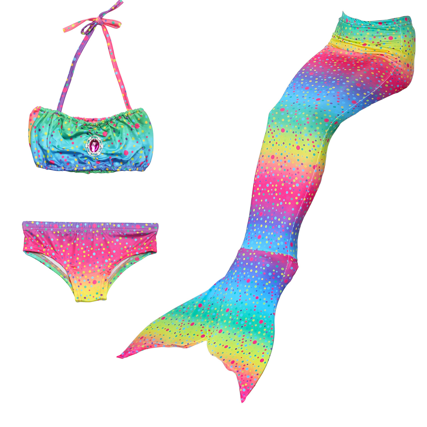 Muchachas Moda Sirena Nylon Poliéster Bikinis Juego De 2 Piezas display picture 1