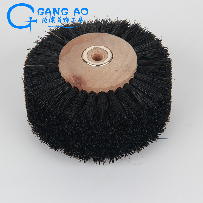 8排长毛刷抛光毛刷毛扫抛光刷猪鬃毛刷玉器抛光毛轮玉石翡翠