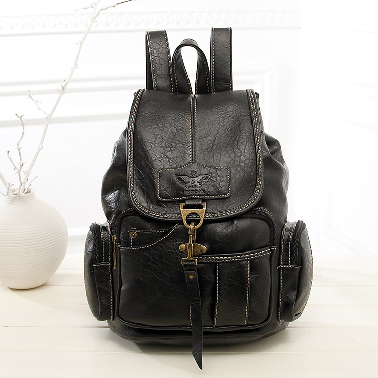 Retro backpack female 2022 new handbag fashion ladies backpack schoolbag hook factory direct