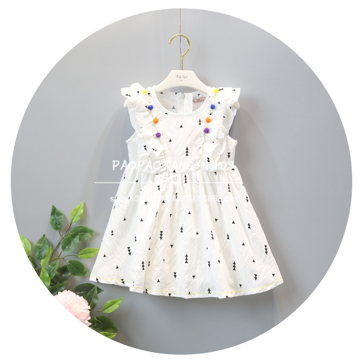 泡泡糖童装 2017春夏 韩版童装女童球球可爱连