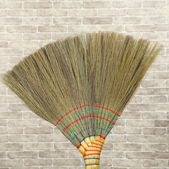批發家用芒草掃把笤帚工藝手工芒草掃把做工軟苗笤帚簸箕脫粉淨苗