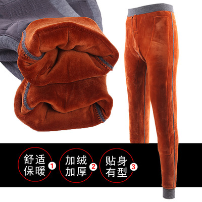 冬季新款特厚高腰三層加厚加絨中老年棉褲 男女內穿羽絨棉保暖褲
