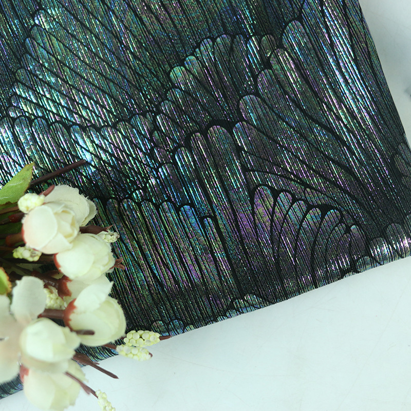 厂家销售针织烫金布 烫金面料 幻彩烫金布时尚女装服装面料