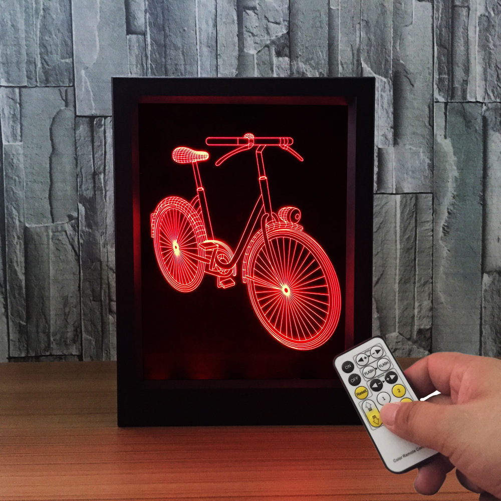 创意 3D相框灯 吉他 萨克斯 闹钟 相机 单车