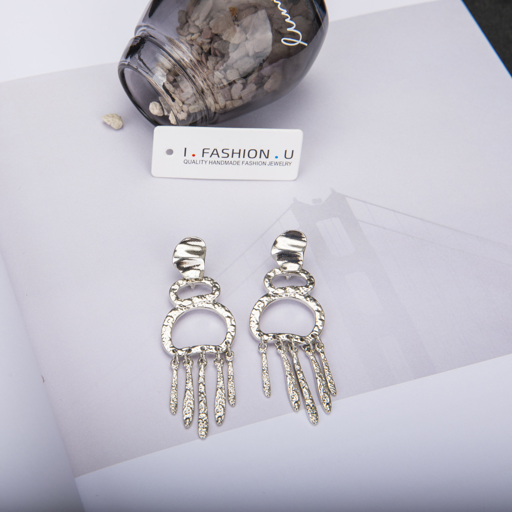 Occident and the United States alloy plating earring (Silver)NHBJ0289-Silver